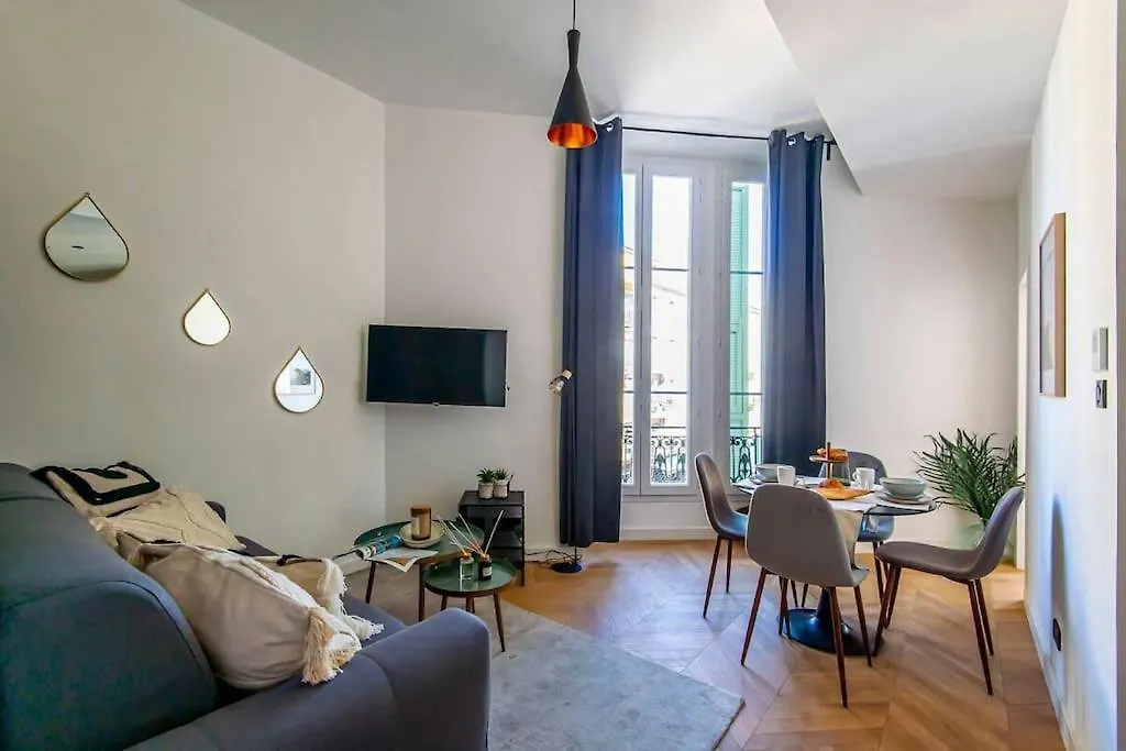 Elegant T2 Renove 4 Pers, Centre Nice, Climatise location
